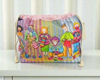 Emma Ball 'The Yarn Club' Drawstring Bag. Knitting & Crochet Yarn Storage. Personalised Option