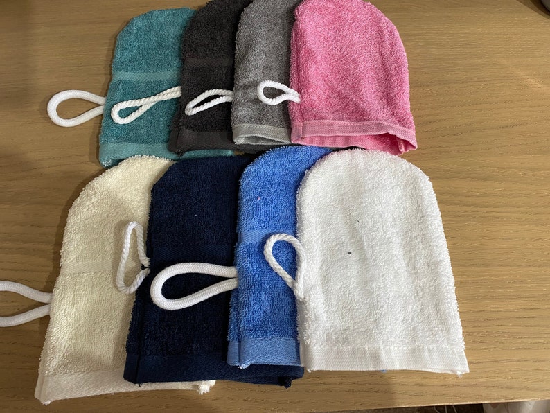 WASH MITTS Pack of 2 Luxury 100% Cotton Towelling NOT Microfibre image 1