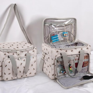 CRAFT & YARN Aufbewahrung Tote Organizer Bee Design Viele Taschen und Fächer