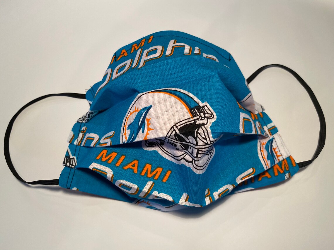 MIAMI DOLPHINS Reversible/Washable Cotton Face Mask Etsy