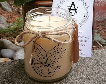 Orange scented candle