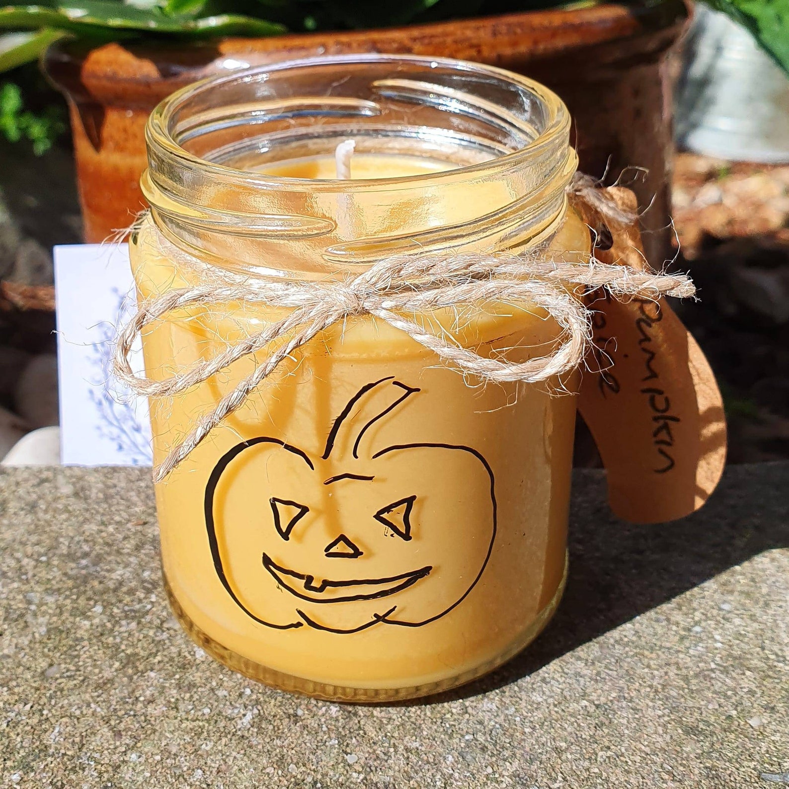 Pumpkin Spice Candle Halloween Home Decor Etsy UK