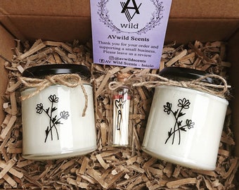 Wild flower candles, floral gift idea