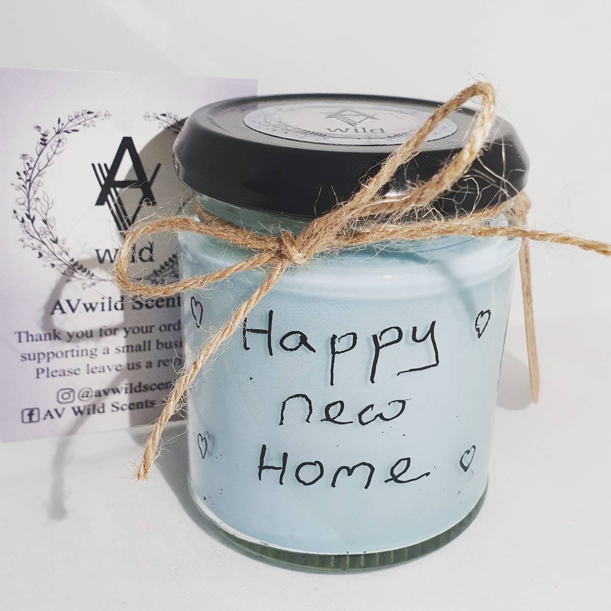 New home candle house warming gift personalised message Etsy