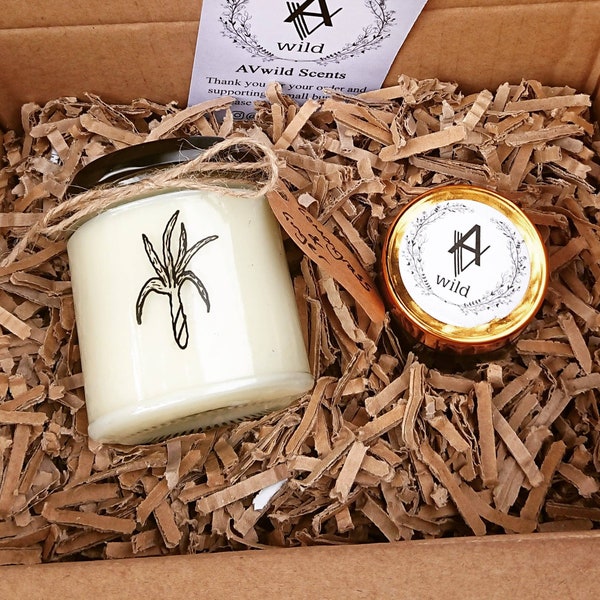 Hand cream & candle gifts, lemongrass and ginger