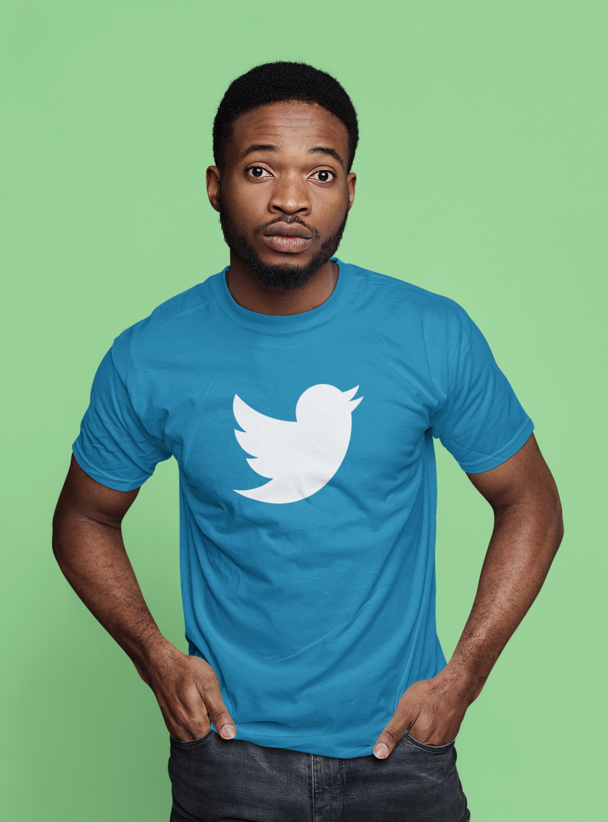 Twitter Bird Border' Men's Premium T-Shirt