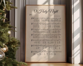 O Holy Night Christmas Song Printable: Vintage Sheet Music Art (Digital Download)