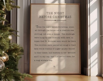 Christmas Printable, Twas The Night Before Christmas printable, Christmas Wall Art,Christmas Poster,Christmas print,Farmhouse Christmas sign