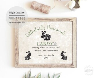 Cottontails Candy Co. Easter Print: Farmhouse Bunny Decor (Digital Download)