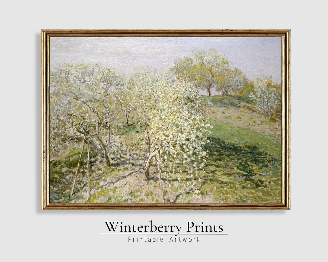 Spring Printable Vintage Landscape Painting-claude Monet Spring Fruit ...