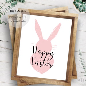 Easter Printable Wall Art-printable Easter Decor Easter Bunny Digital ...