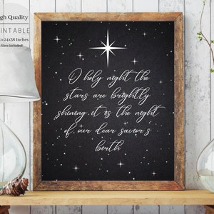 Christmas Printable, O Holy Night Printable Wall Decor, Christmas DYI ...