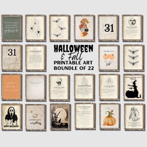 Halloween Printable Art Bundle,Halloween Gallery wall Art, Set of 22 ,Vintage Halloween Decoration, Halloween Decor, Halloween Sign, #093PT