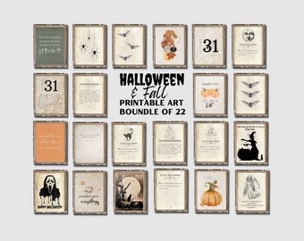 Vintage Halloween Art Prints: Spooky Gallery Wall Decor (Set of 22) (Digital Download)