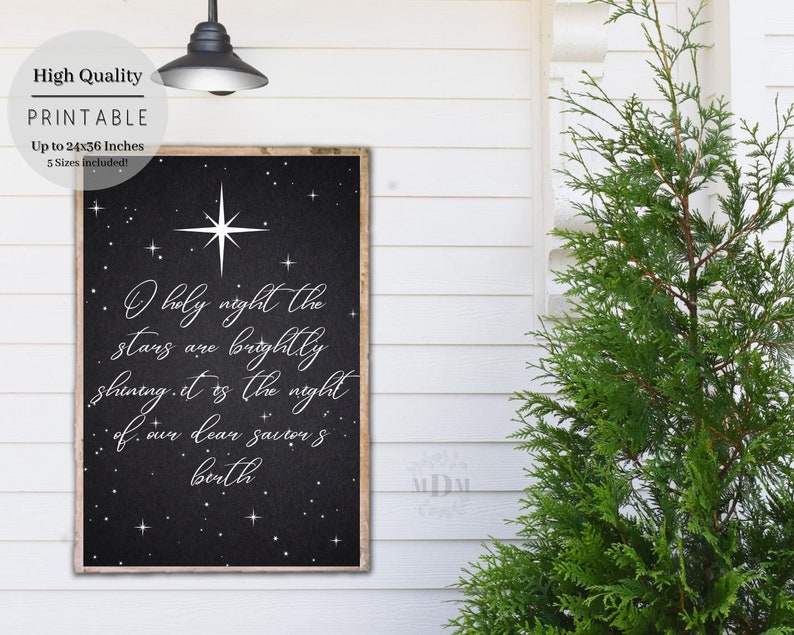 Christmas Printable O Holy Night Printable Wall Decor | Etsy