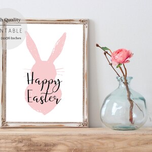 Easter Printable Wall Art-printable Easter Decor Easter Bunny Digital ...