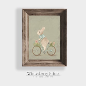 Easter Printable-Vintage Rabbit painting-Vintage Easter prints-Antique Wall Art-Spring Art-Printable Wall Art- Instant Download-254