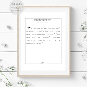 E.B. White,Literature Digital Printable,Typography,Charlotte's Web Quote,Vintage Typewriter Print Life Quote,Book Quote Print,Nursery print