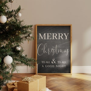 Merry Christmas to All and to All a Good Night sign, Christmas printable Wall Art,Christmas Poster,Christmas print,Farmhouse Christmas
