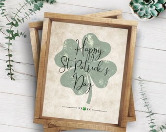 St Patrick's Day Shamrock Farmhouse Print (Digital Download)