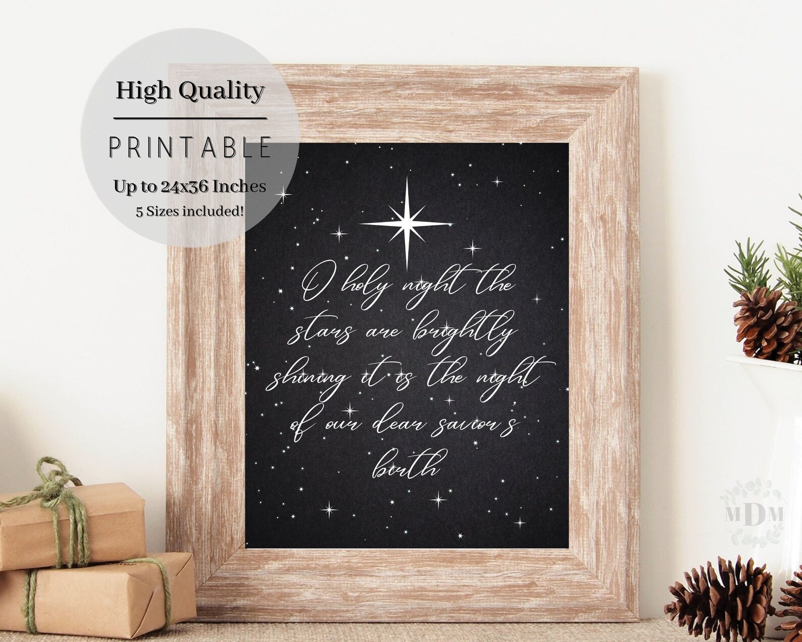 Christmas Printable O Holy Night Printable Wall Decor | Etsy