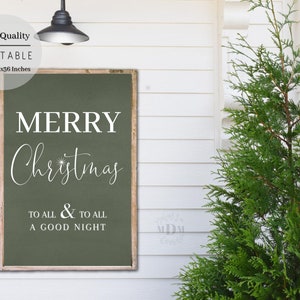 Christmas Printable, Merry Christmas to All and to All a Good Night, Christmas Wall Art,Christmas Poster,Christmas print,Farmhouse Christmas