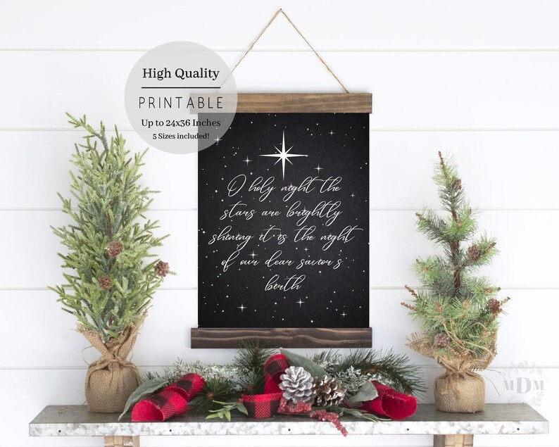Christmas Printable O Holy Night Printable Wall Decor | Etsy