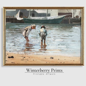 Art imprimable de Nantucket | Paysage marin d'été à imprimer | Impression nautique de la Nouvelle-Angleterre | Côte est | Décoration côtière antique | Téléchargement instantané-064