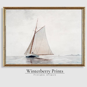 Printable Nantucket Art | Summer Printable Seascape | New England Nautical Print | East Coast | Antique Coastal Decor | Beach Decor | 064