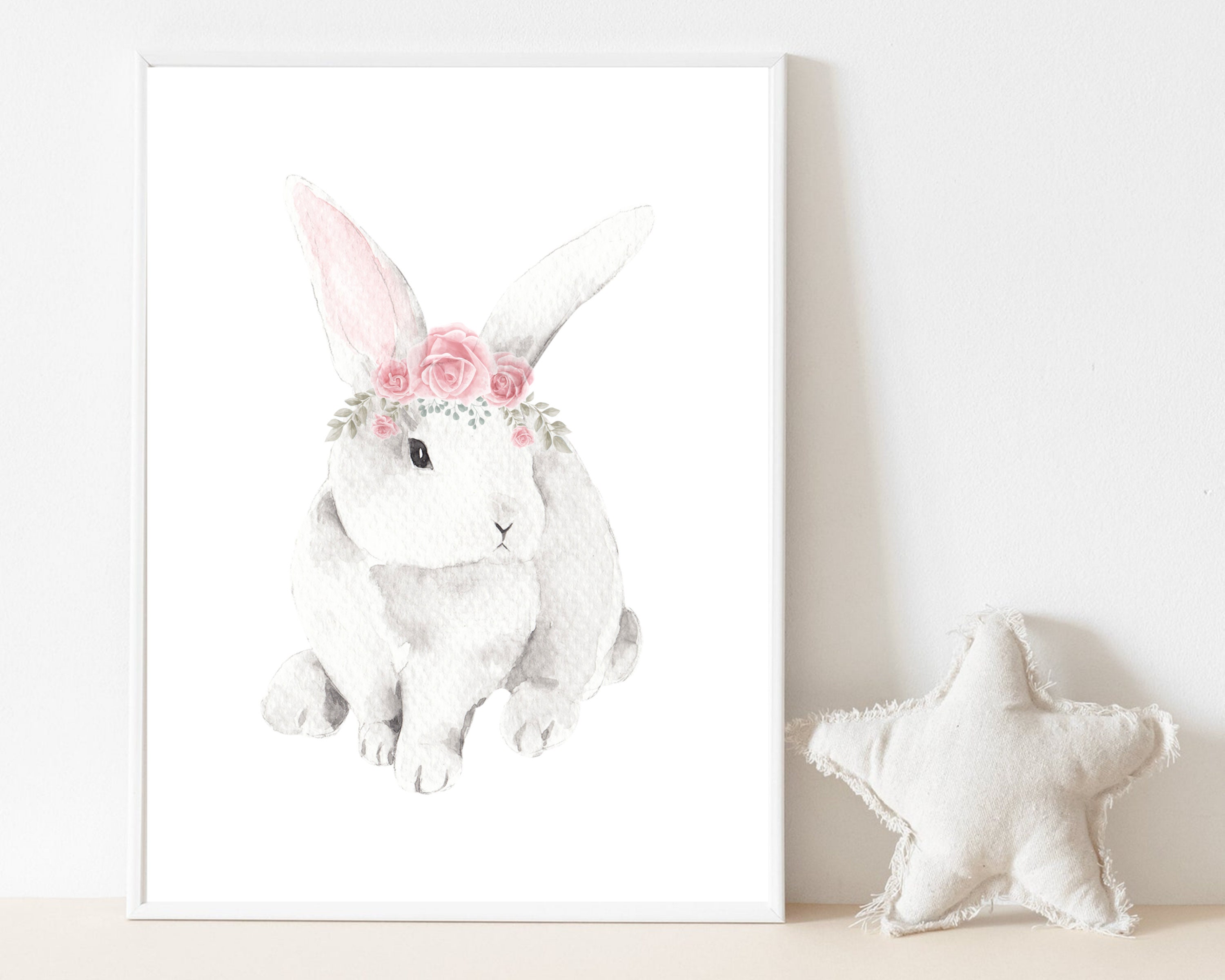 Nursery Wall Art Decor Bunny Rabbit Nursery Animal Prints Etsy