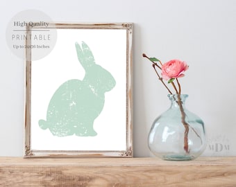 Farmhouse Easter Bunny Print: Rustic Spring Decor (Digital Download)