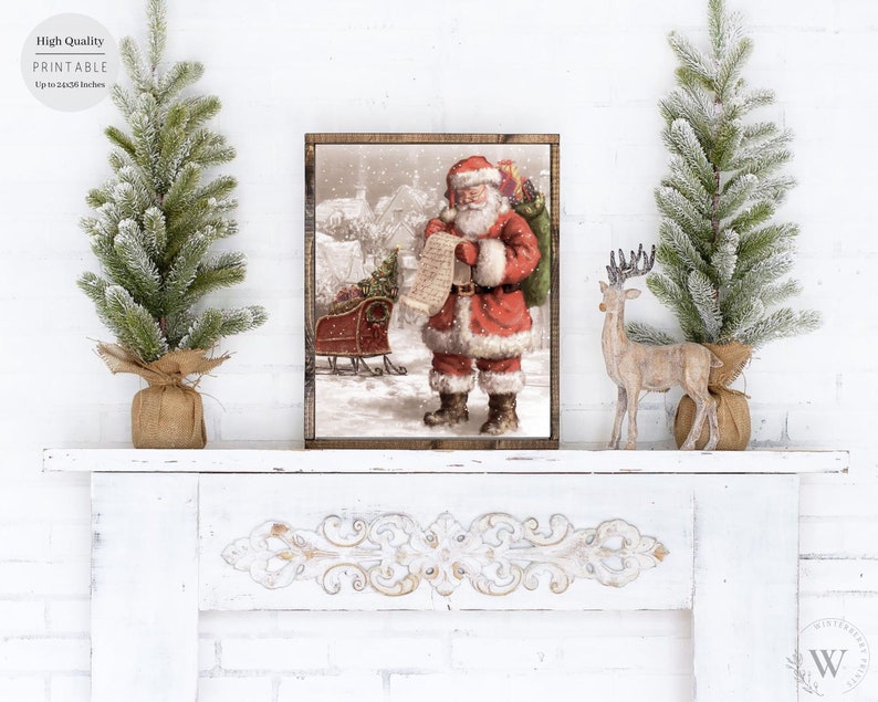 Printable Christmas Wall Art Santa - Il 794xN.4300733407 Pxyh