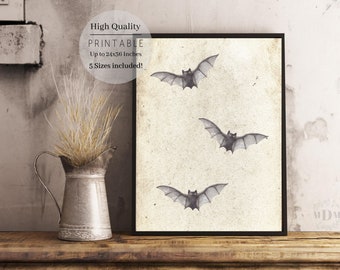 Halloween Bat Art Print: Spooky Home Decor (Digital Download)