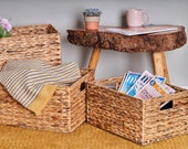 Water Hyacinth Storage Basket Handmade Storage Boxes Available In 3 Different Sizes Handmade Basket Wicker Storage Baskets
