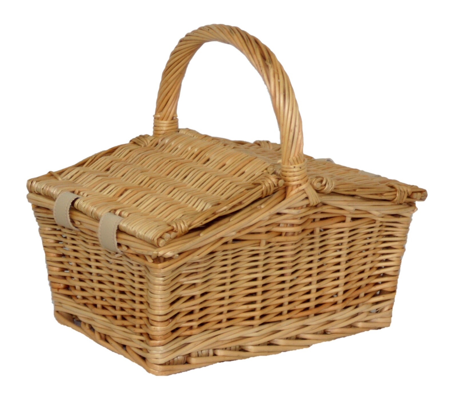 Picnic Basket Wicker Basket With Double Lid & Handle Etsy
