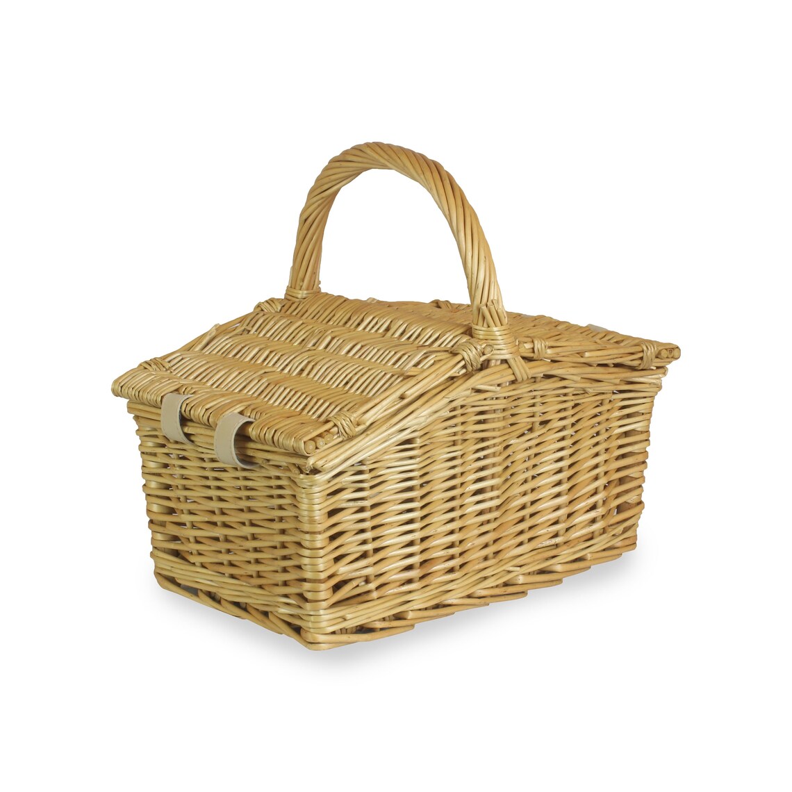 Picnic Basket Wicker Basket With Double Lid & Handle Etsy