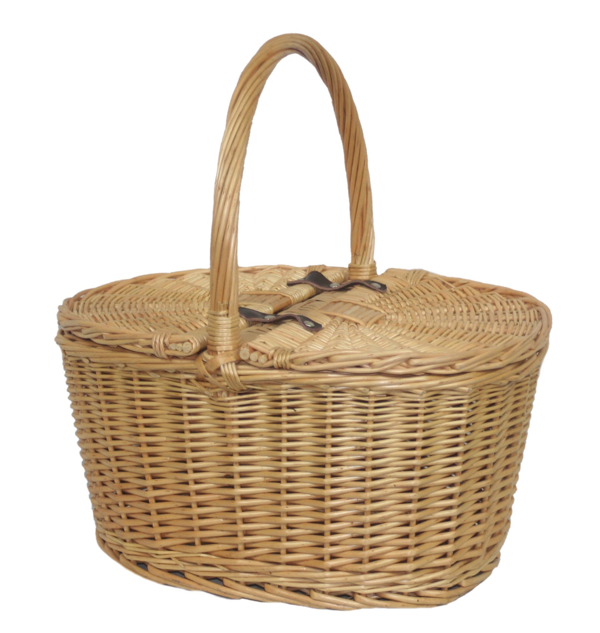 Wicker Picnic Basket With Handle & Lining