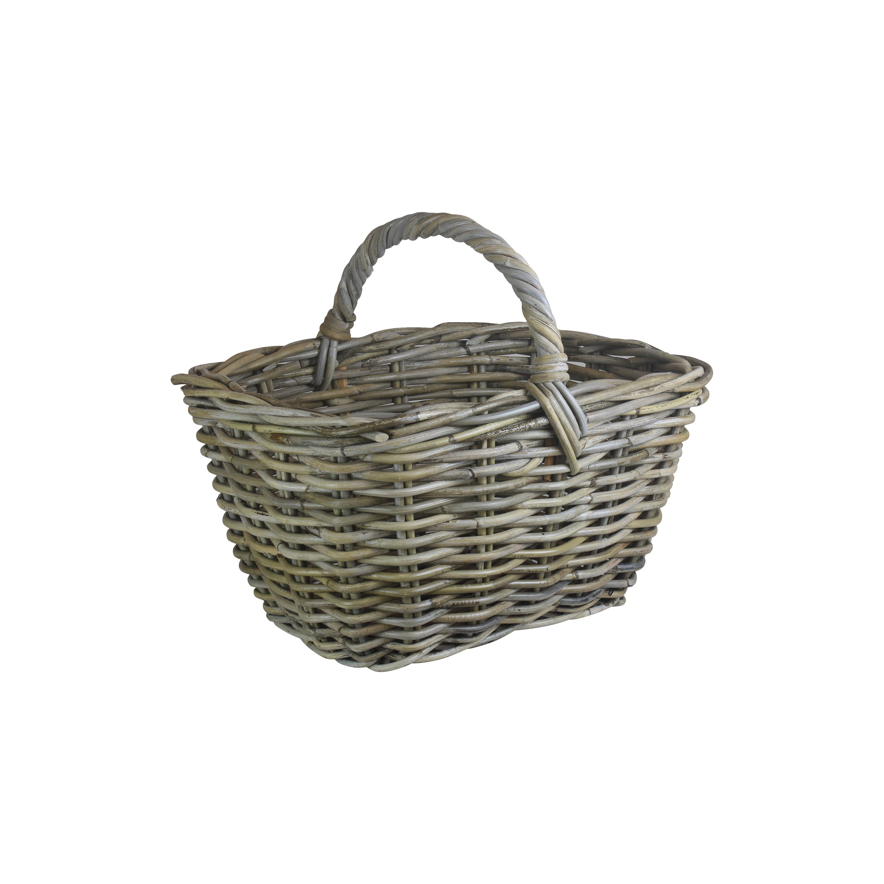 Kindling Storage Basket Rattan Log Basket with Handle Etsy