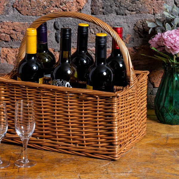 Wicker Wine Basket Etsy UK