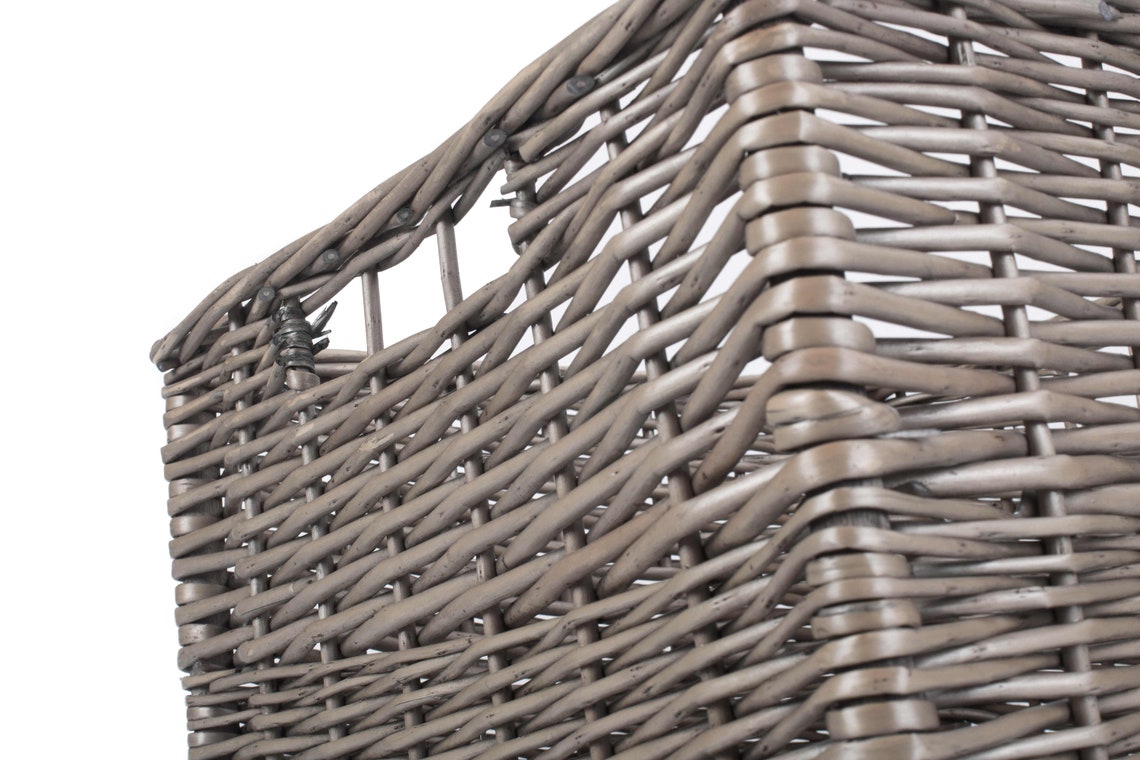 Cube Storage Basket Grey Wicker Basket Etsy