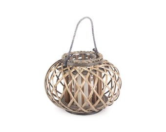 Outdoor Wicker Lantern - Hanging Candle Holder