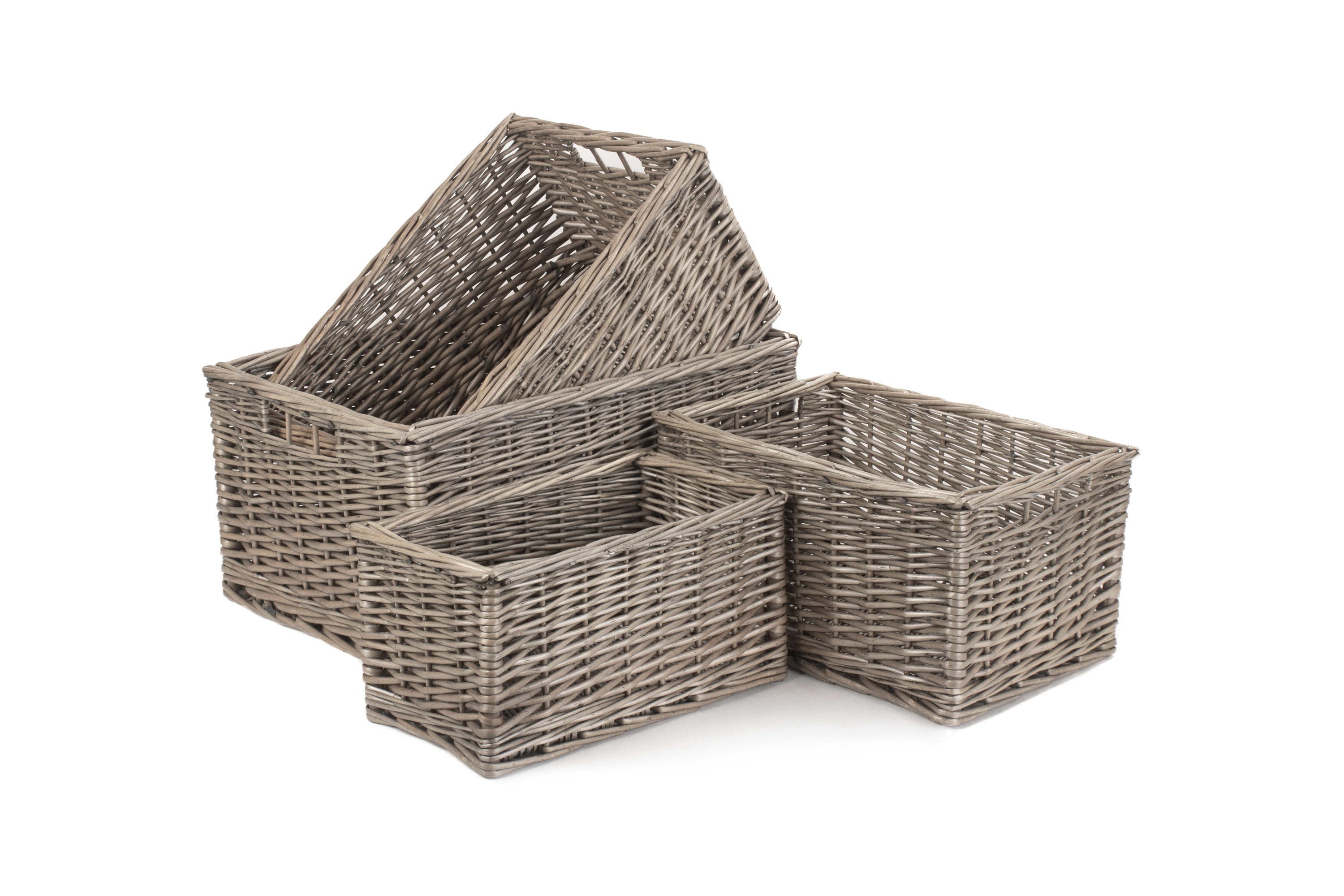 Wicker Storage Basket. Antique Wash Wicker Storage Basket