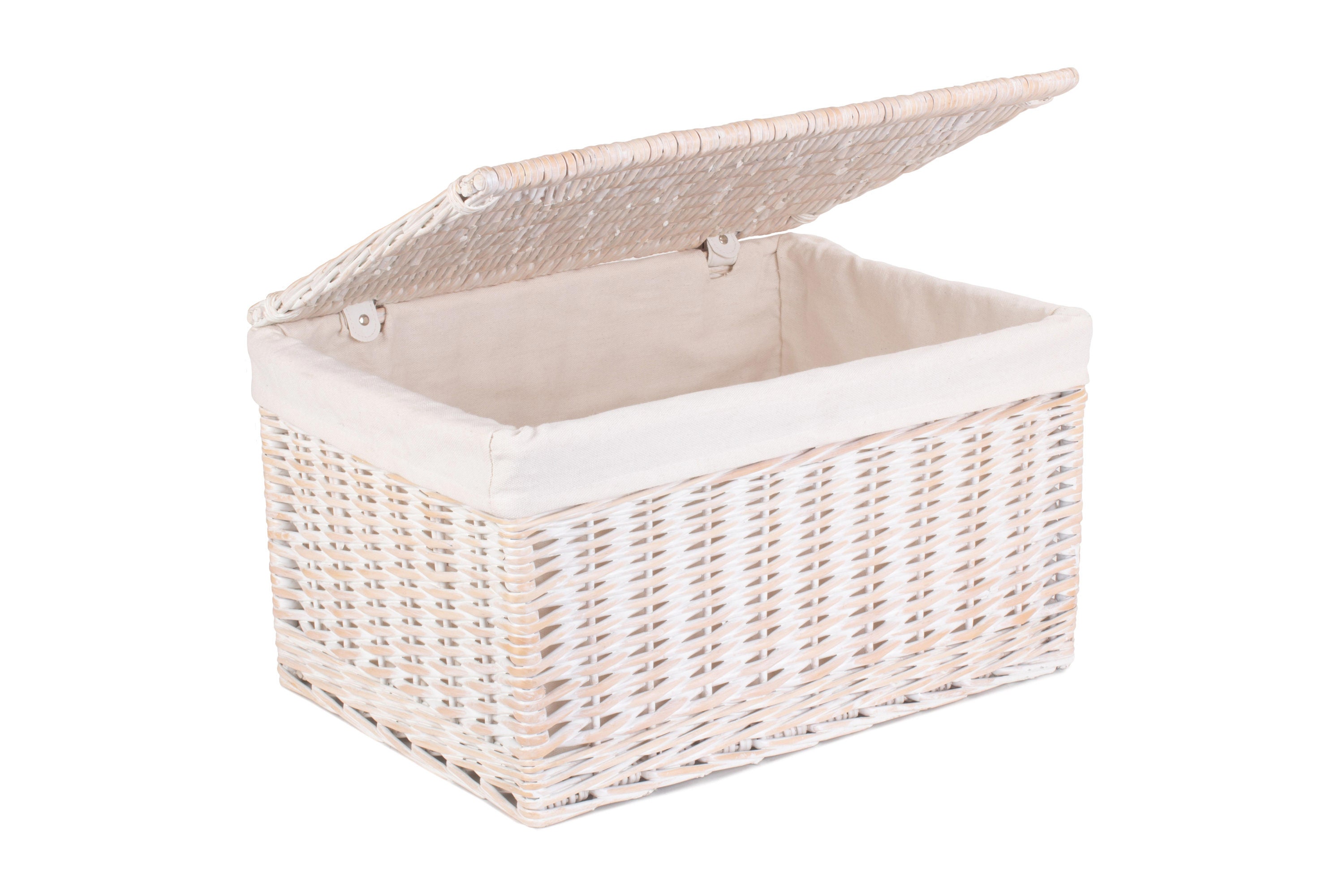 White storage basket with lid discount