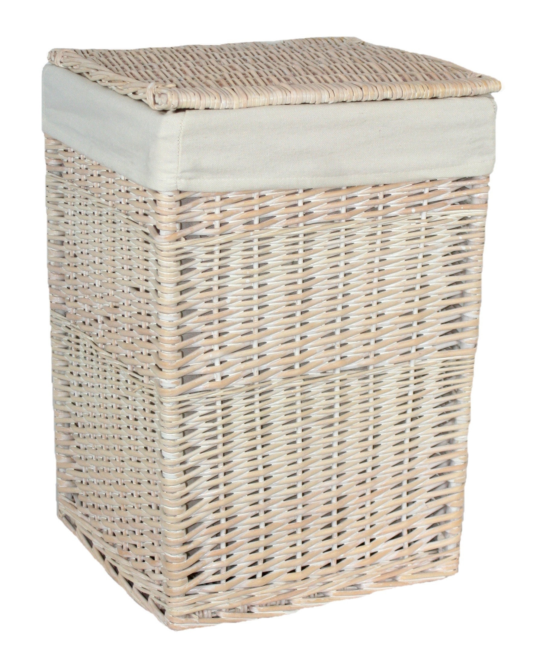 White Laundry Basket With Lid & Lining in 2 Sizes Etsy UK