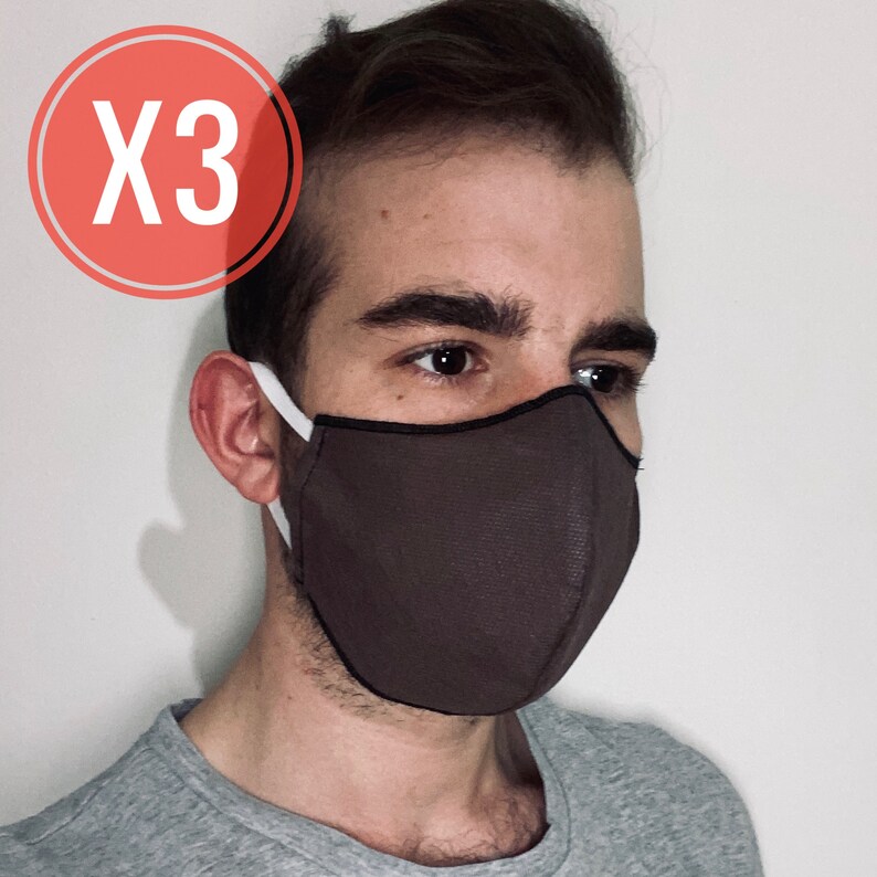 Set 3 Facial Masks, Doublelayer Masks of TNT FFP2, Washable Face Mask