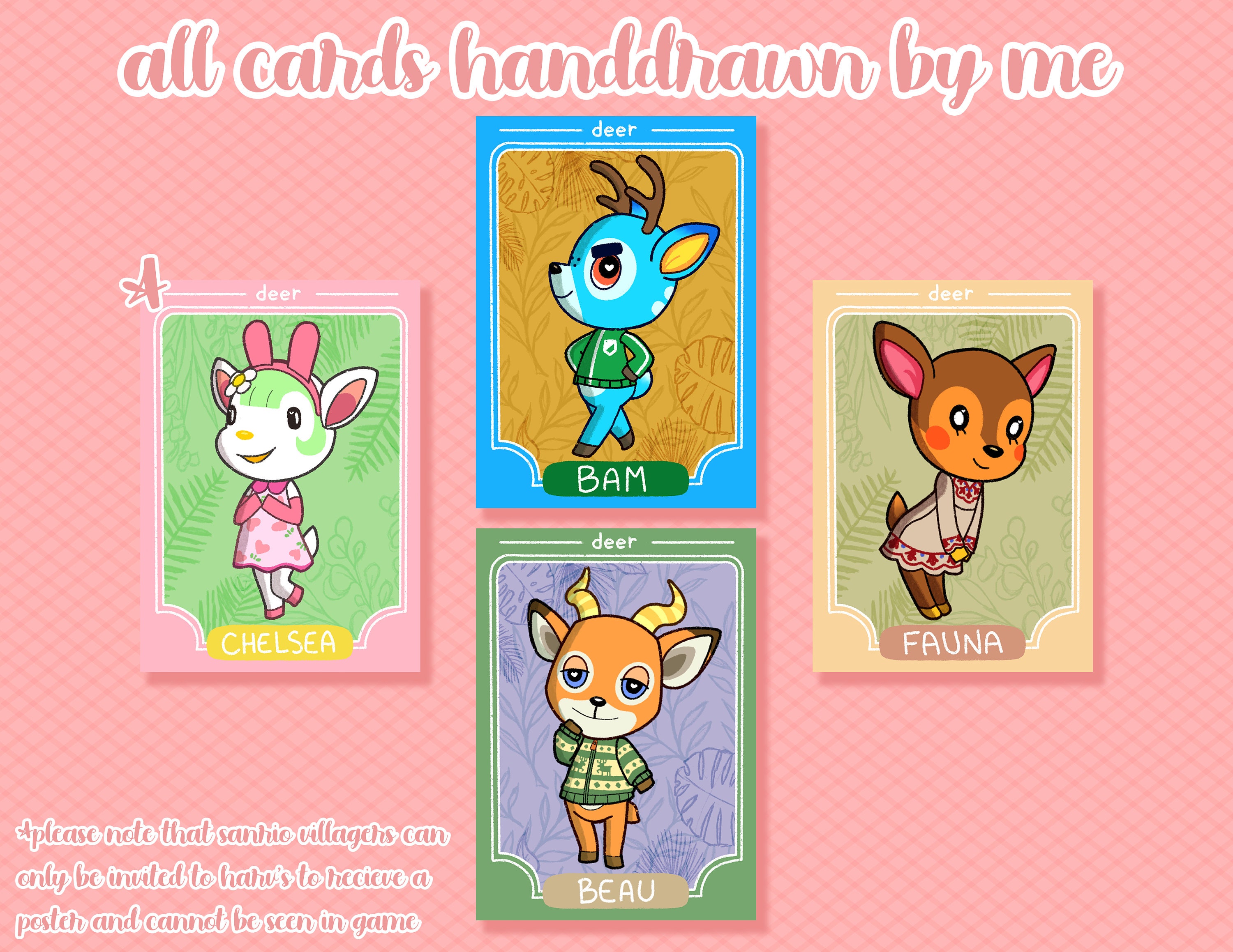 Custom Animal Crossing Cards W NFC Original Art Etsy