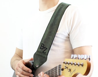 Leather Guitar Comfortable Strap / Gift for Musician / Strap for Guitarist / Personalized Custom Gift For Dad