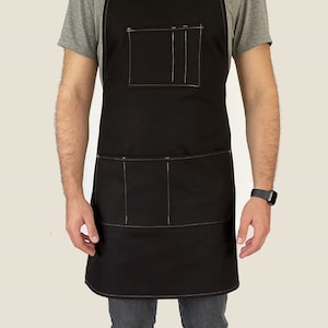 Chef Cooking Canvas Apron for Women and Men, Personalized Kitchen Teacher Utility Workshop Apron, Woodworking Florist Washable Apron