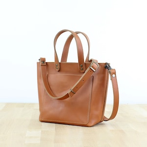 Petit sac fourre-tout en cuir pour femme avec fermeture éclair, poche extérieure