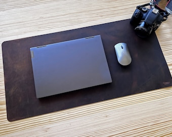 Leather Desk Writing Mat, Desk pad, Personalized Monogram Mouse Pad, Gaming Accessories